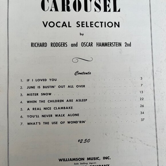 Carousel Vocal Selection Softcover Folio, Sheet Music Musical Movie Songbook - Picture 4 of 5